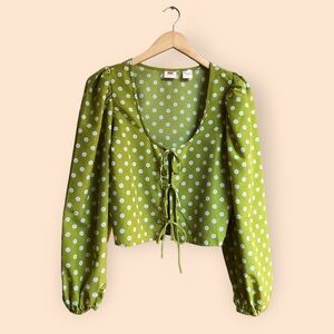 Levi’s Women’s Embry Tie Blouse Sweet Daisy Split Pea Ditsy Floral Retro Small